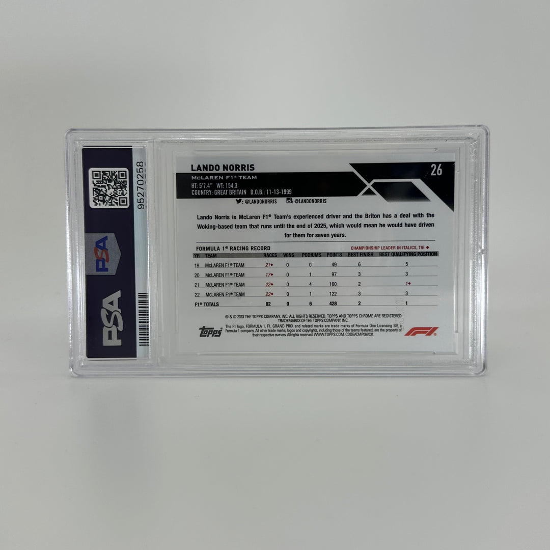 PSA 6 - 38/50 Lando Norris #26 - Gold - 2023 Topps Chrome Sapphire