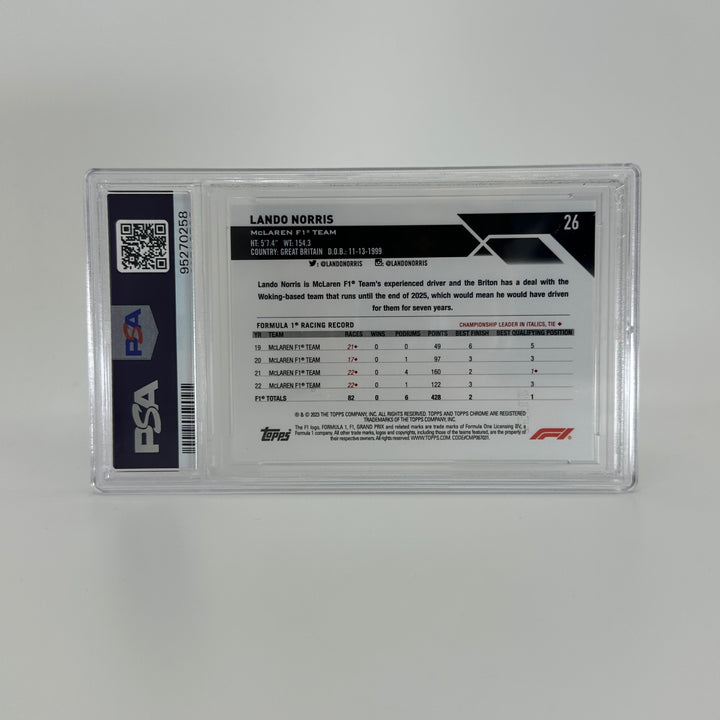 PSA 6 - 38/50 Lando Norris #26 - Gold - 2023 Topps Chrome Sapphire