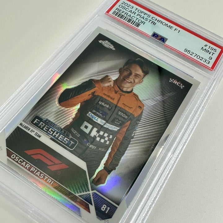 PSA 9 - Oscar Piastri #195 - Refractor - 2023 Topps Chrome F1 - Rookie Card
