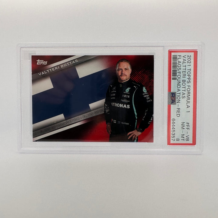 PSA 8 - 4/5 Valtteri Bottas #FF-VB - Flags Of Foundation - Red