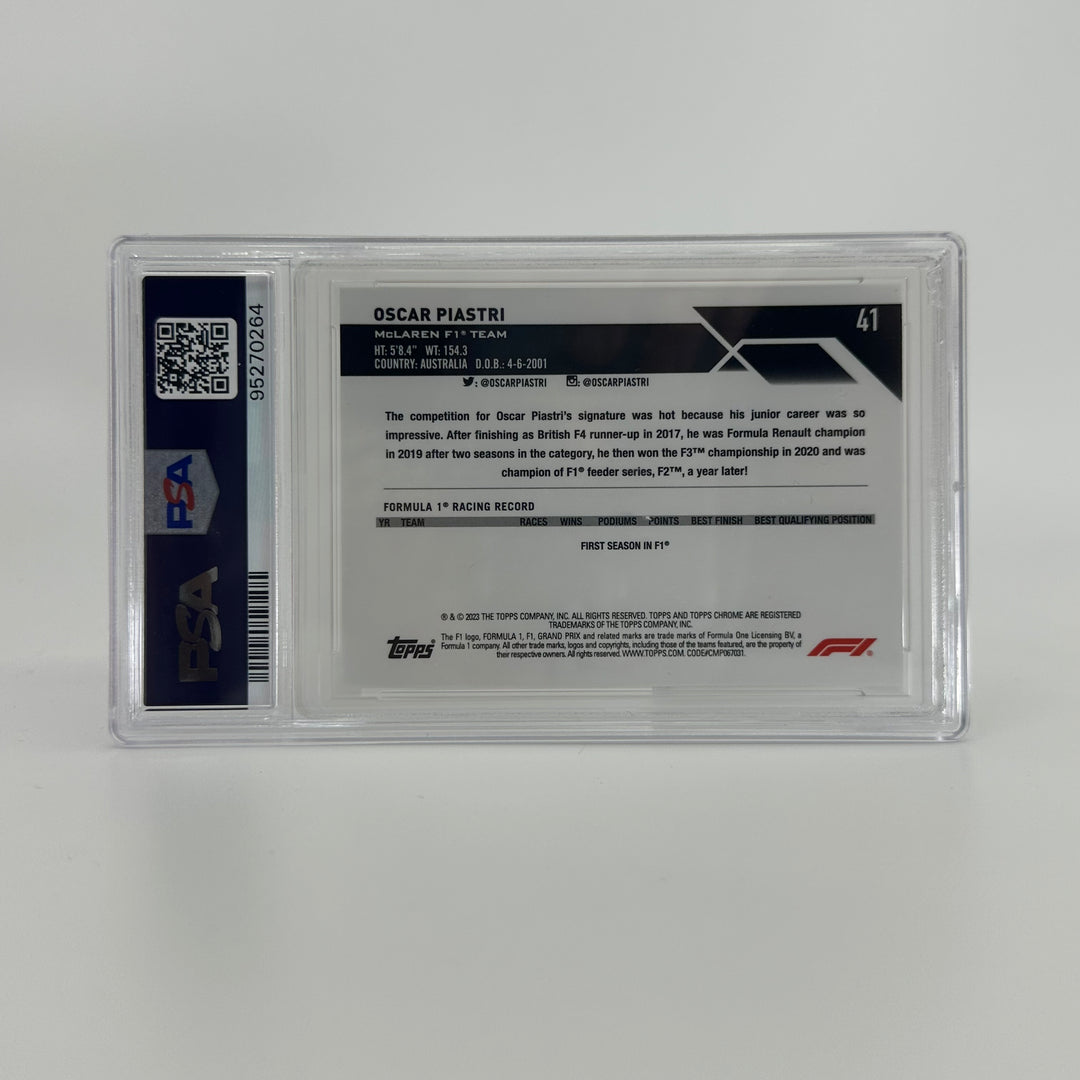 PSA 5 - 12/25 Orange - Oscar Piastri #41 - Sapphire Edition - 2023 Topps Chrome F1 - Rookie Card