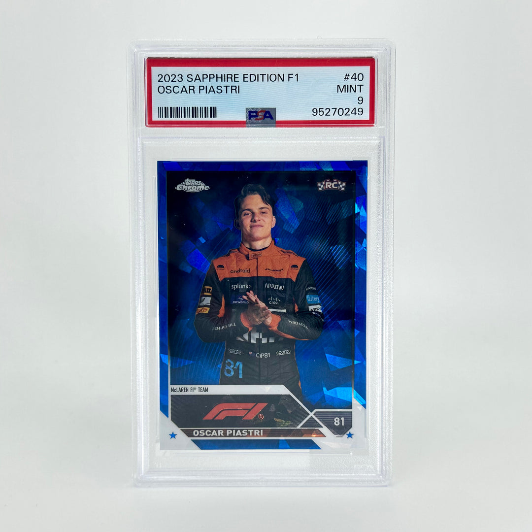 PSA 9 - Oscar Piastri #40 - Sapphire - 2023 Topps Chrome F1  - Rookie Card