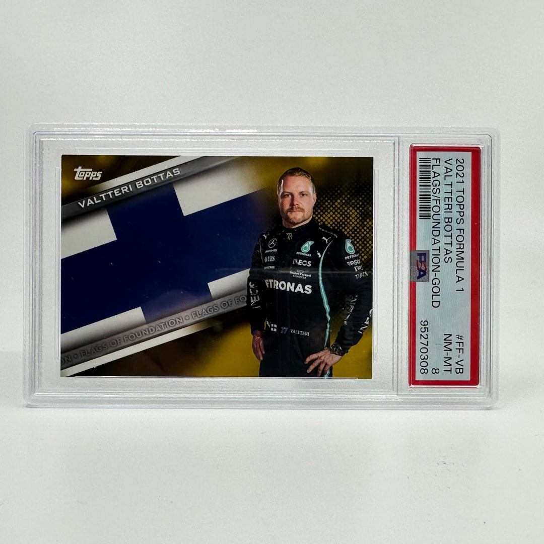 PSA 8 - 02/50 - Valtteri Bottas #FF-VB - Flags Of Foundation - Gold