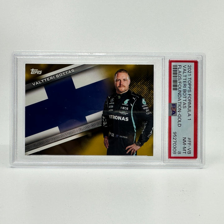 PSA 8 - 02/50 - Valtteri Bottas #FF-VB - Flags Of Foundation - Gold