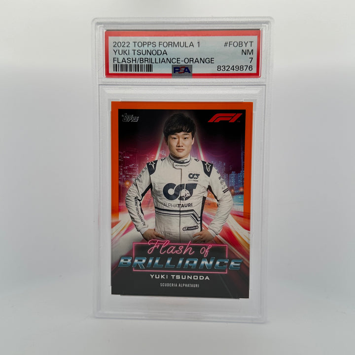 PSA 7 - 23/25 - Yuki Tsunoda #FOBYT - Flash Of Brilliance - Orange