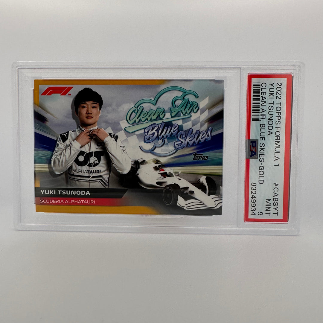 PSA 9 - 23/50 - Yuki Tsunoda #CABSYT - Clean Air, Blue Skies - Gold