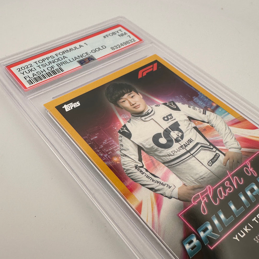 PSA 7 - 23/50 - Yuki Tsunoda #FOBYT - Flash Of Brilliance - Gold