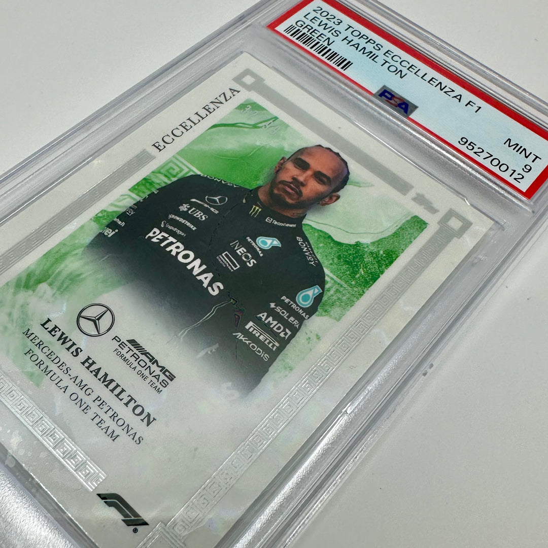 PSA 9 - 32/99 Lewis Hamilton - Green - 2023 Eccellenza