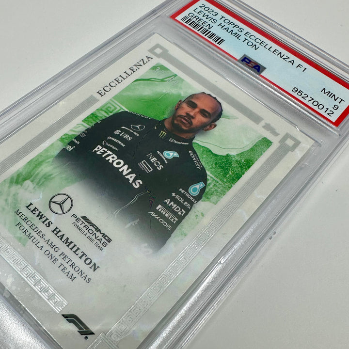 PSA 9 - 32/99 Lewis Hamilton - Green - 2023 Eccellenza