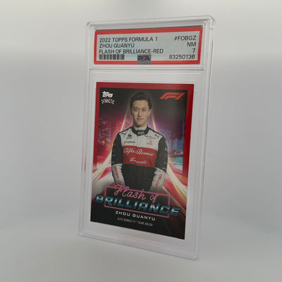 PSA 7 - 5/5 - Zhou Guanyu #FOBZG - Flash Of Brilliance - Red