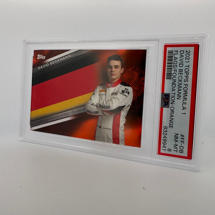 PSA 8 - 05/25 David Beckmann #FF-DB - Flags Of Foundation - Orange