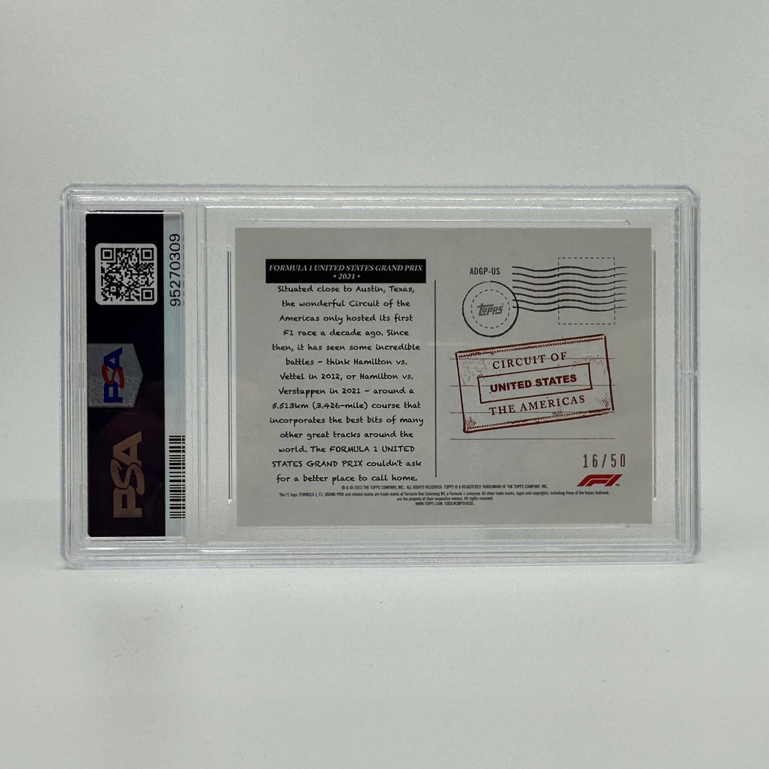 PSA 10 - 16/50 - Art Du Grand Prix #ADGPUS Gold - 2022 Topps Formula 1