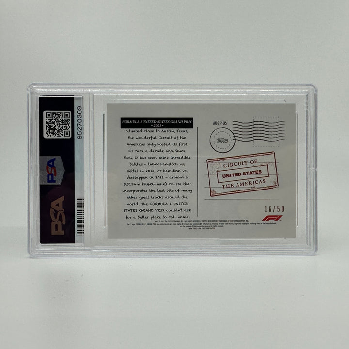 PSA 10 - 16/50 - Art Du Grand Prix #ADGPUS Gold - 2022 Topps Formula 1