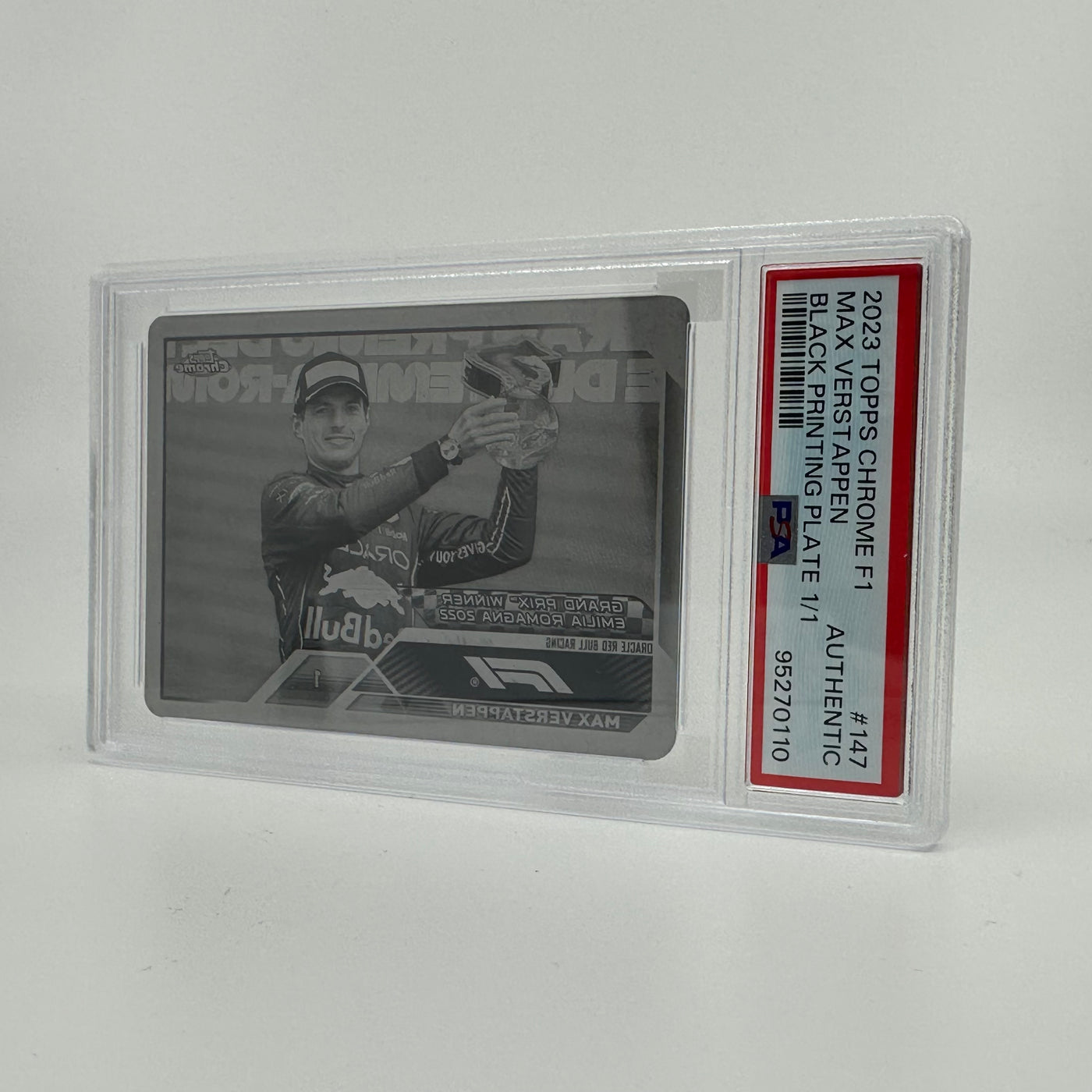1/1  Black Printing Plate - Max Verstappen #147 - 2023 Topps Chrome F1