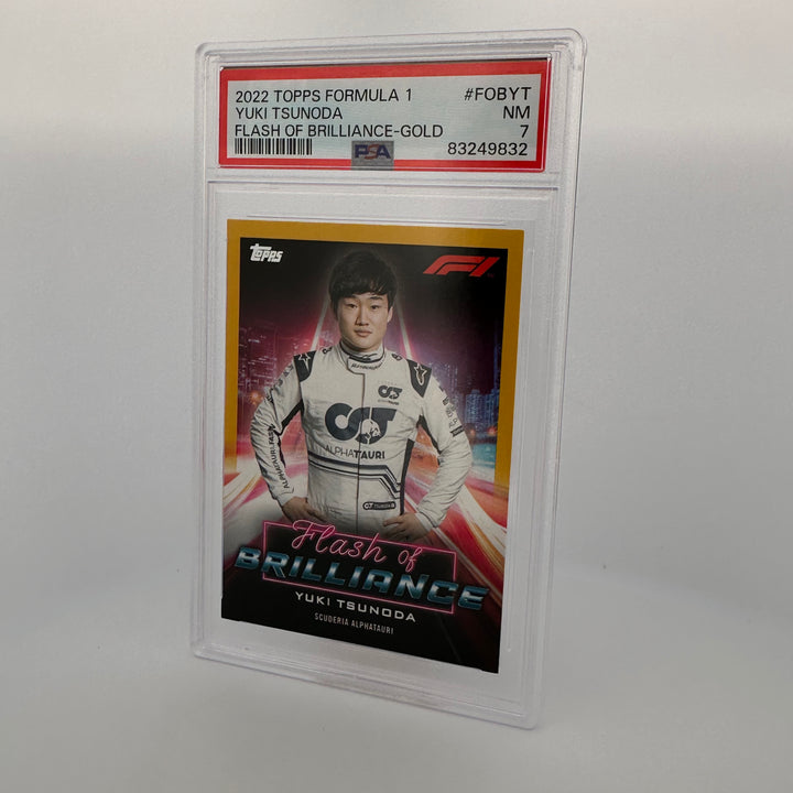 PSA 7 - 23/50 - Yuki Tsunoda #FOBYT - Flash Of Brilliance - Gold