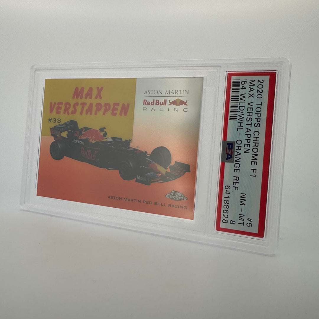 PSA 8 - 12/25 Max Verstappen - World On Wheels #54W-5 - Orange Refractor