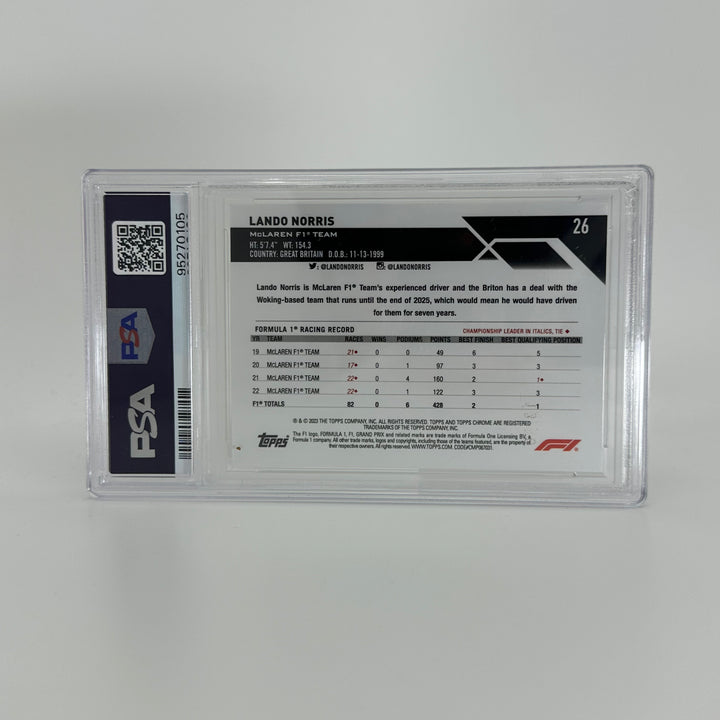 PSA 9 - 43/50 Lando Norris #26 - Gold - 2023 Topps Chrome Sapphire