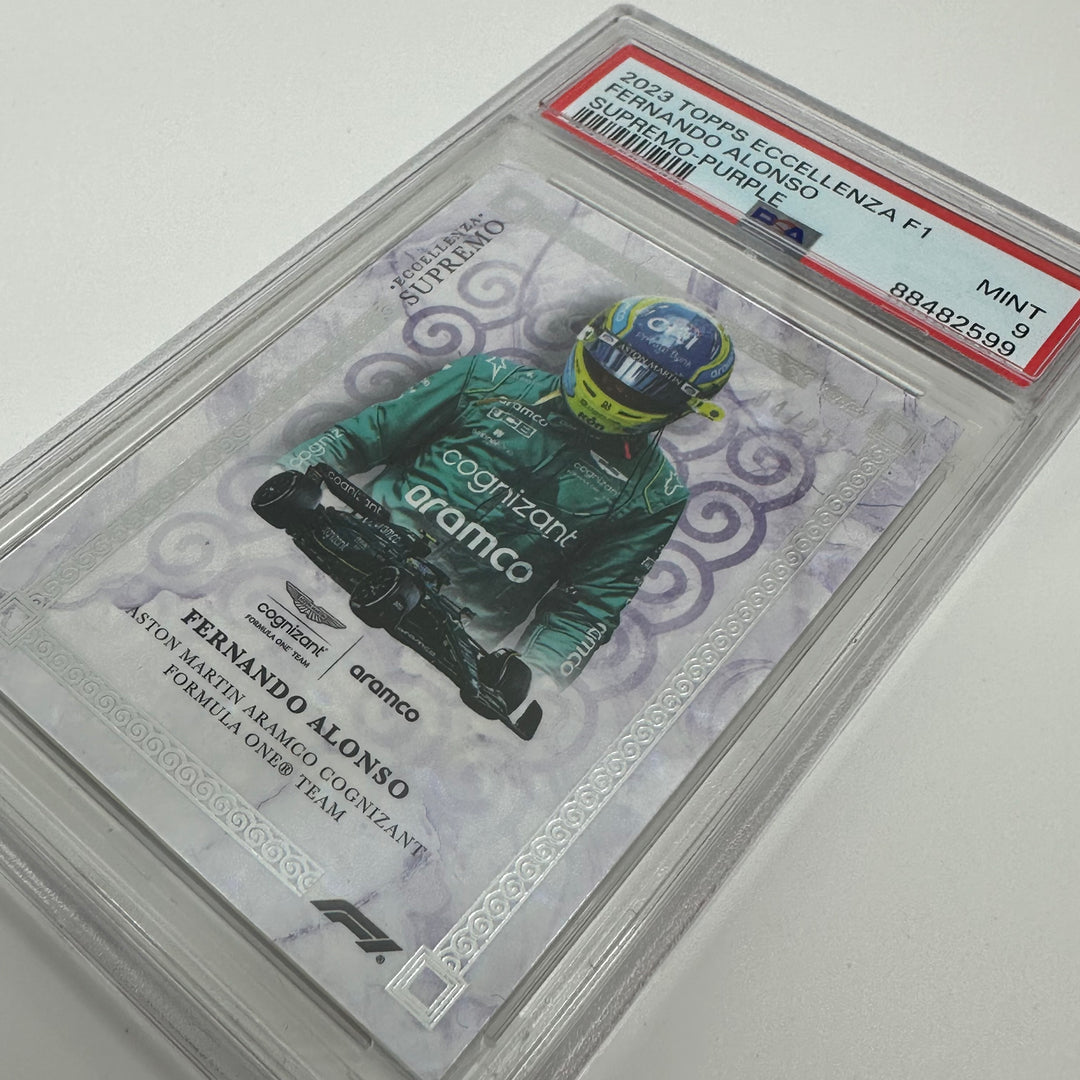 PSA 9 - 04/25 Purple - Fernando Alonso - 2023 Eccellenza Supremo