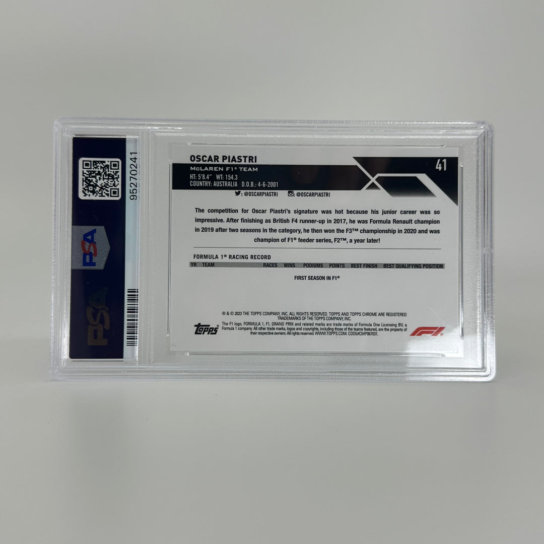 PSA 10 - Oscar Piastri #41 - Sapphire Edition - 2023 Topps Chrome F1 - Rookie Card