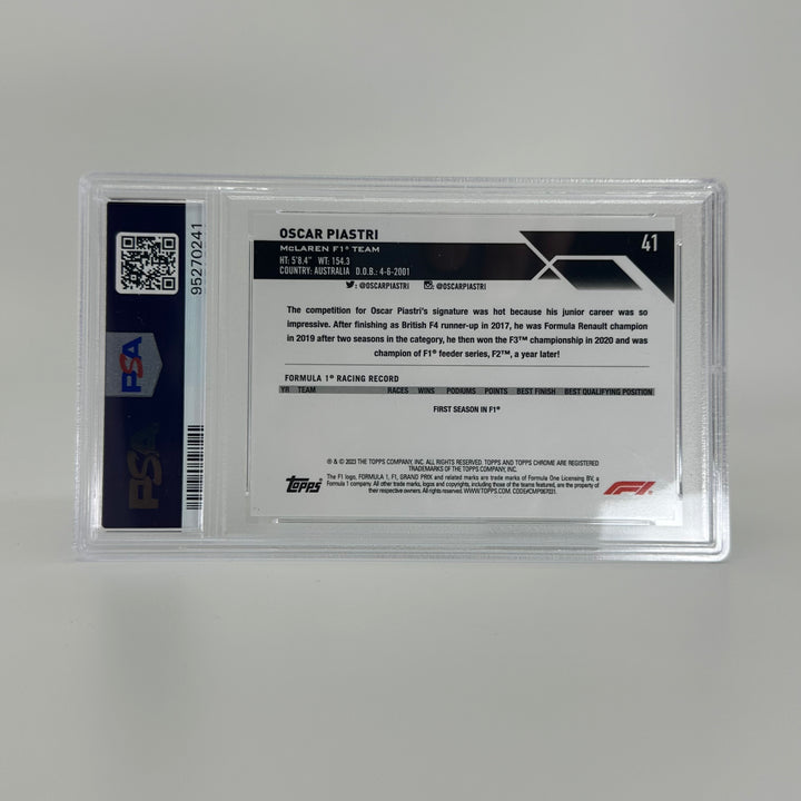 PSA 10 - Oscar Piastri #41 - Sapphire Edition - 2023 Topps Chrome F1 - Rookie Card