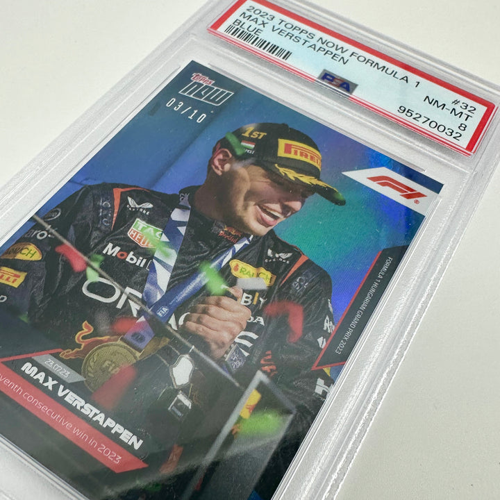 PSA 8 - 03/10 Max Verstappen #32 - Blue - 2023 Topps Now F1