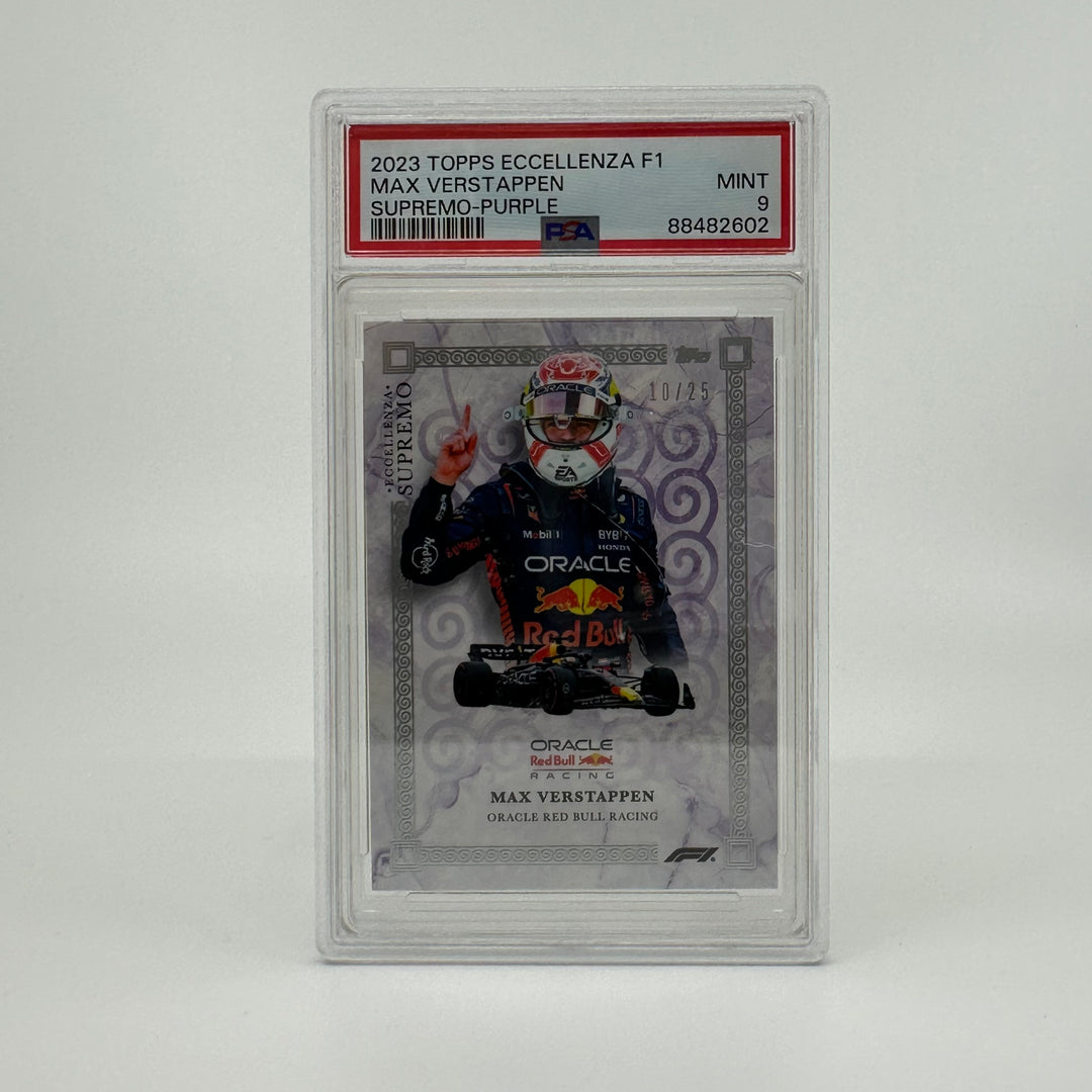 PSA 9 - 10/25 Purple - Max Verstappen - 2023 Eccellenza Supremo