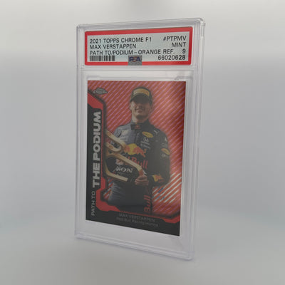 PSA 9 - 07/25 - MAX VERSTAPPEN #PTPMV - PATH TO THE PODIUM - ORANGE REFRACTOR