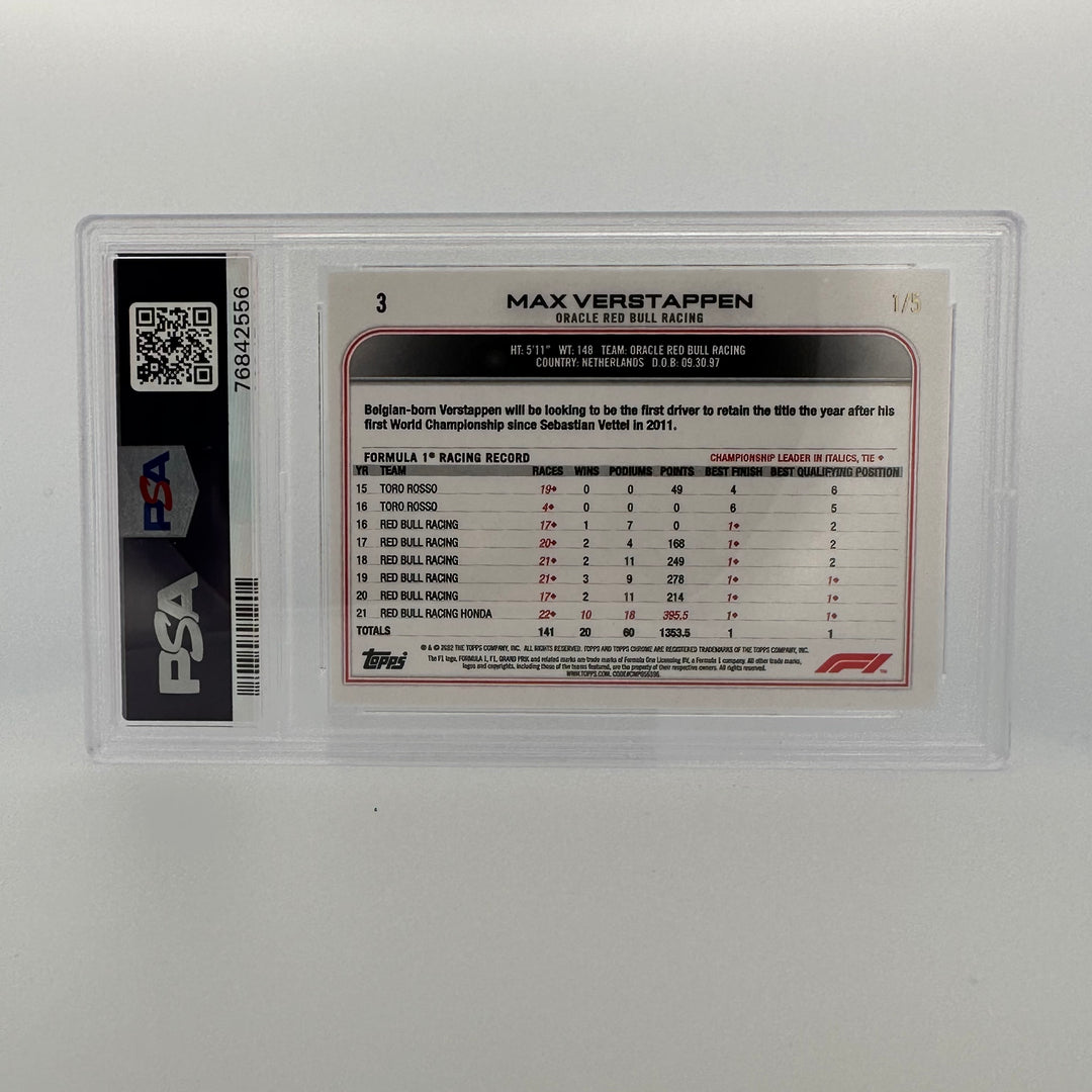 PSA 10 - 1/5 - MAX VERSTAPPEN #3 - RED CHECKER FLAG REFRACTOR