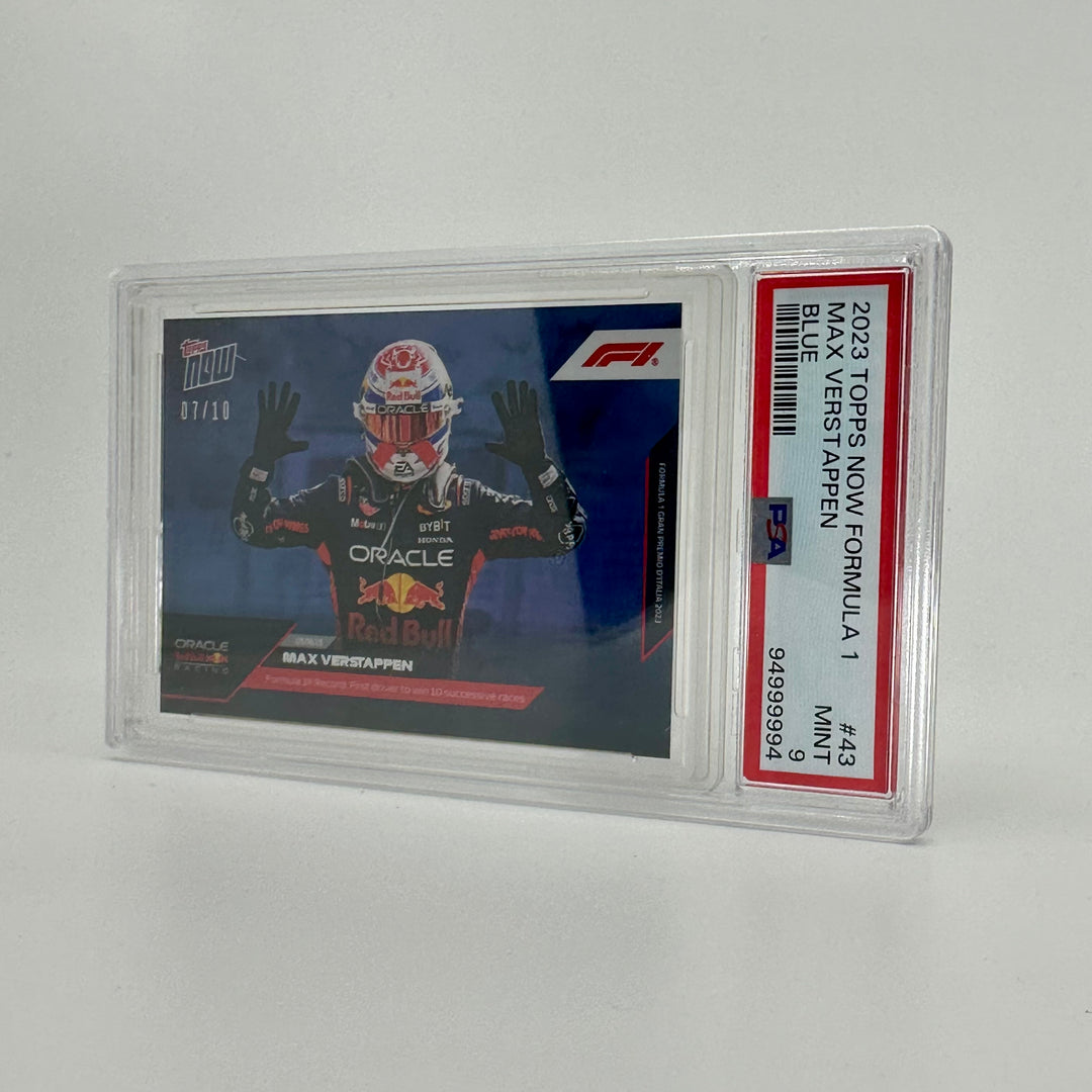 PSA 9 - 07/10 Max Verstappen #43 - Blue - 2023 Topps Now F1