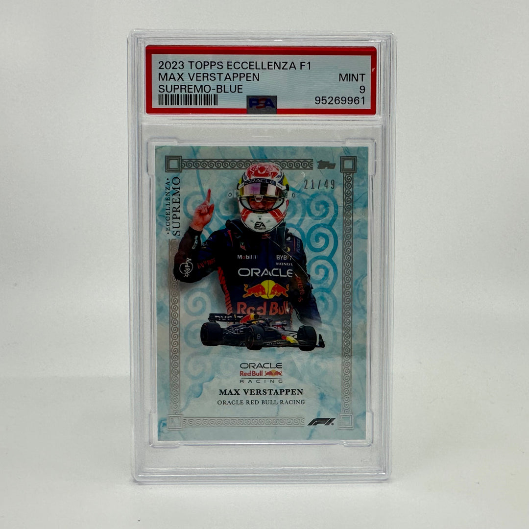 PSA 9 - 21/49 - Max Verstappen - Blue - 2023 Eccellenza Supremo