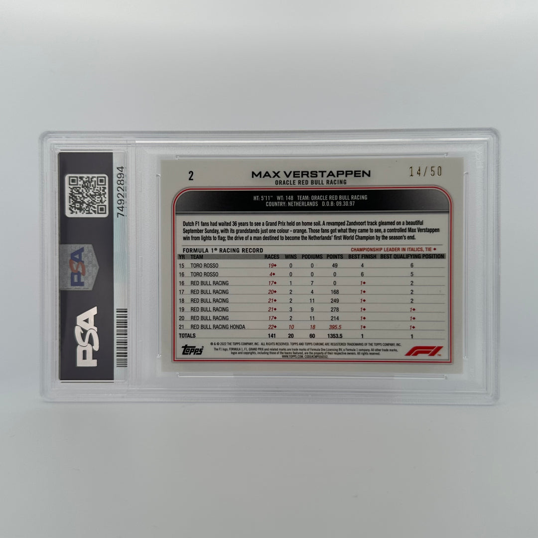 PSA 9 - /50 MAX VERSTAPPEN #2 - SAPPHIRE EDITION -  SSP - GOLD