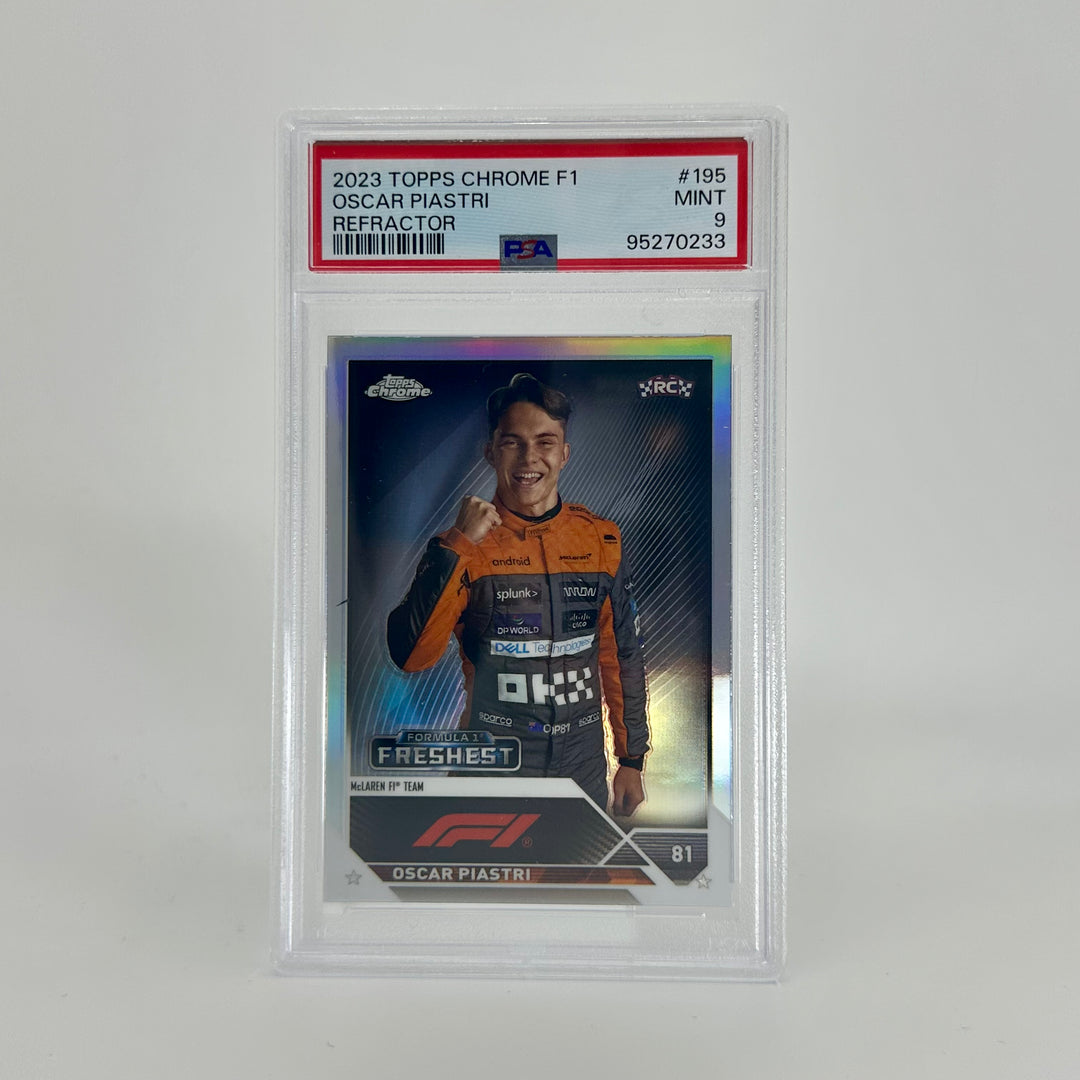 PSA 9 - Oscar Piastri #195 - Refractor - 2023 Topps Chrome F1 - Rookie Card