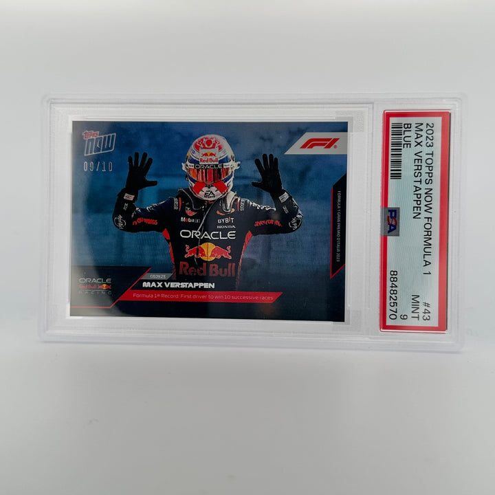 PSA 9 - 09/10 Max Verstappen #43 - Blue - 2023 Topps Now F1