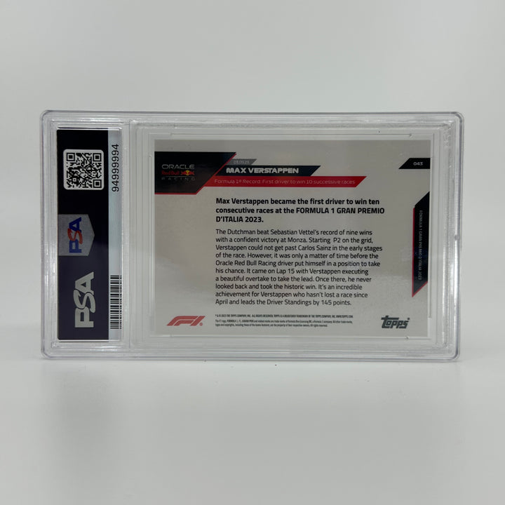 PSA 9 - 07/10 Max Verstappen #43 - Blue - 2023 Topps Now F1