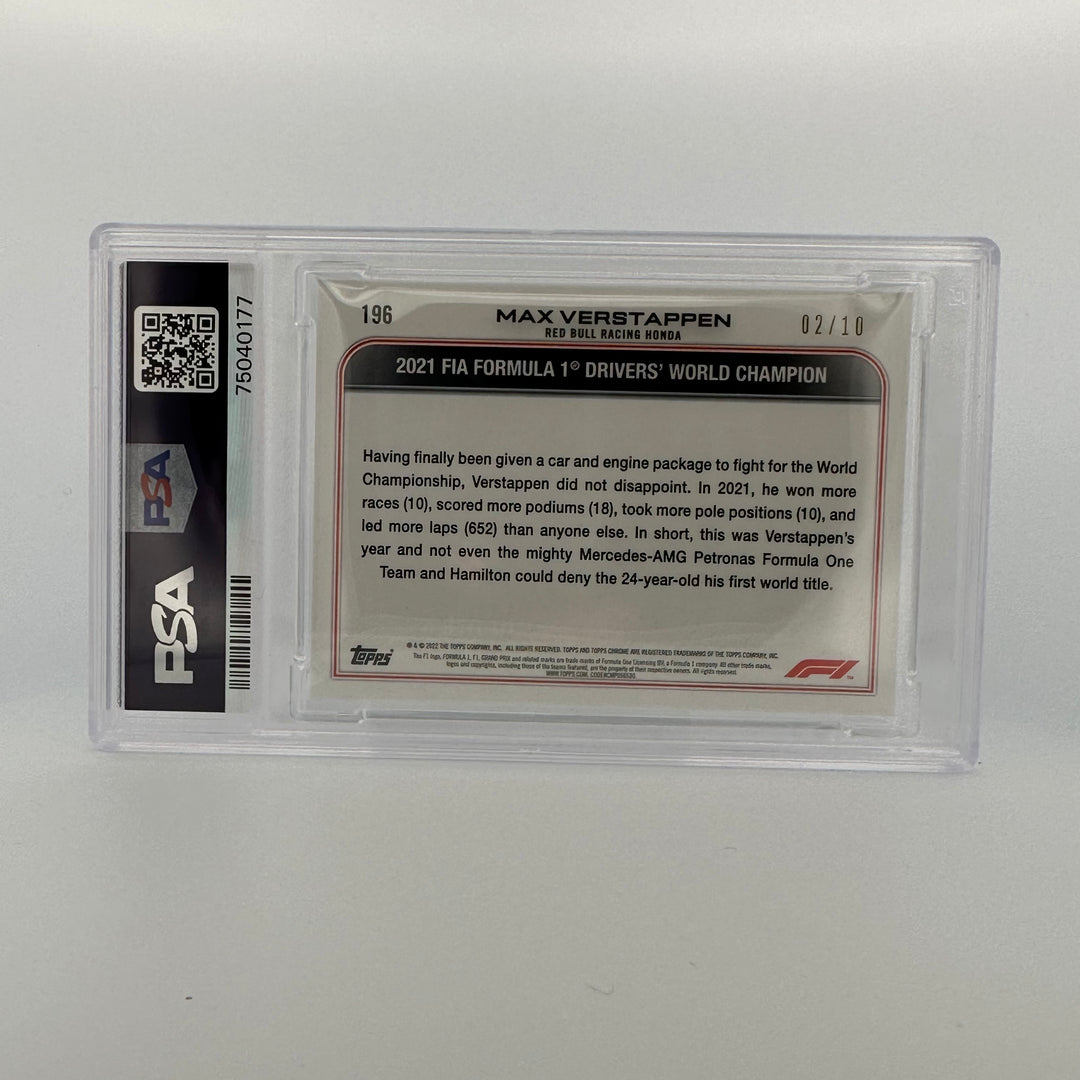 PSA 9 - 02/10 - MAX VERSTAPPEN #196 - SAPPHIRE EDITION - PURPLE