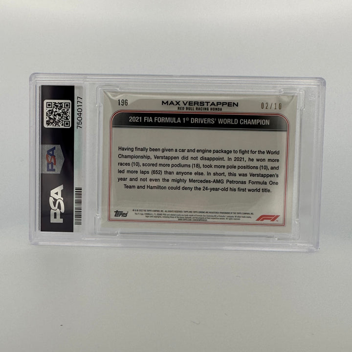 PSA 9 - 02/10 - MAX VERSTAPPEN #196 - SAPPHIRE EDITION - PURPLE