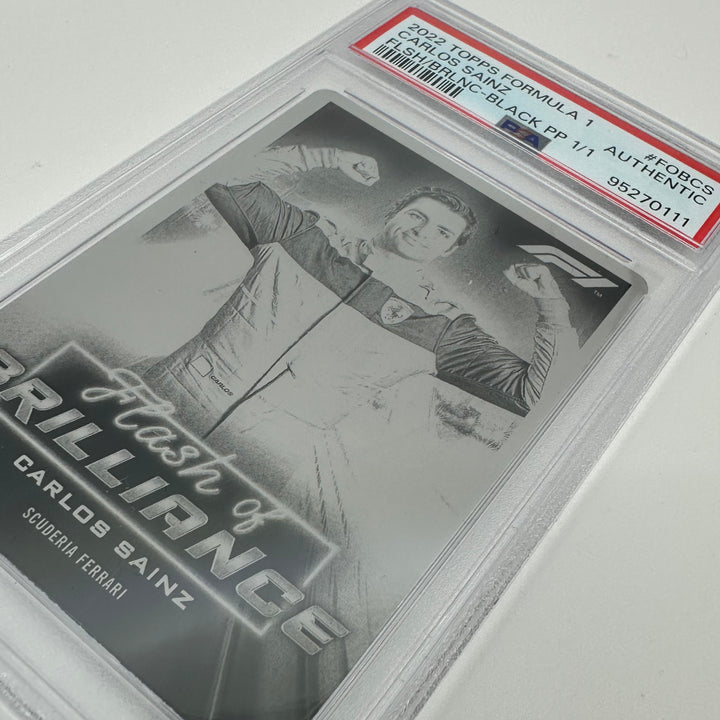1/1 Black Printing Plate - Carlos Sainz #FOBCS -  2022 Topps Formula 1