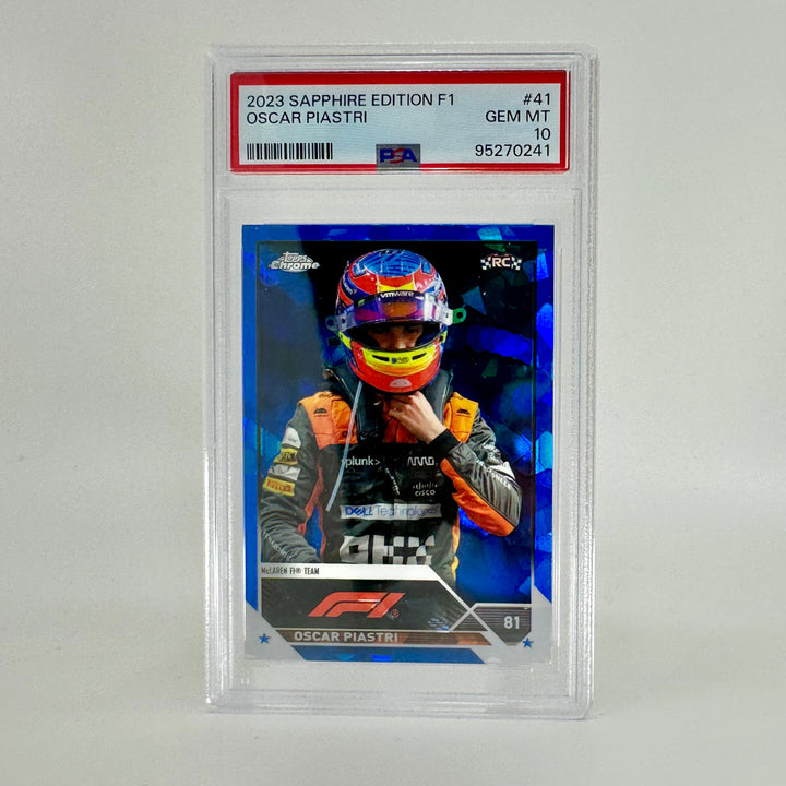 PSA 10 - Oscar Piastri #41 - Sapphire Edition - 2023 Topps Chrome F1 - Rookie Card