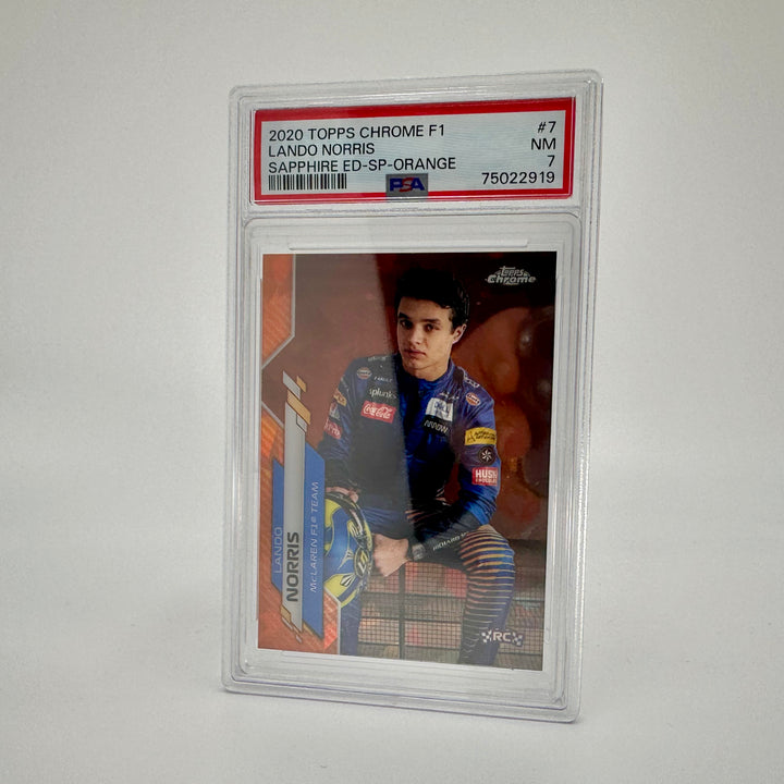 PSA 7 - 05/25 Lando Norris #7 - Sapphire Edition SP Orange - 2020 Chrome F1