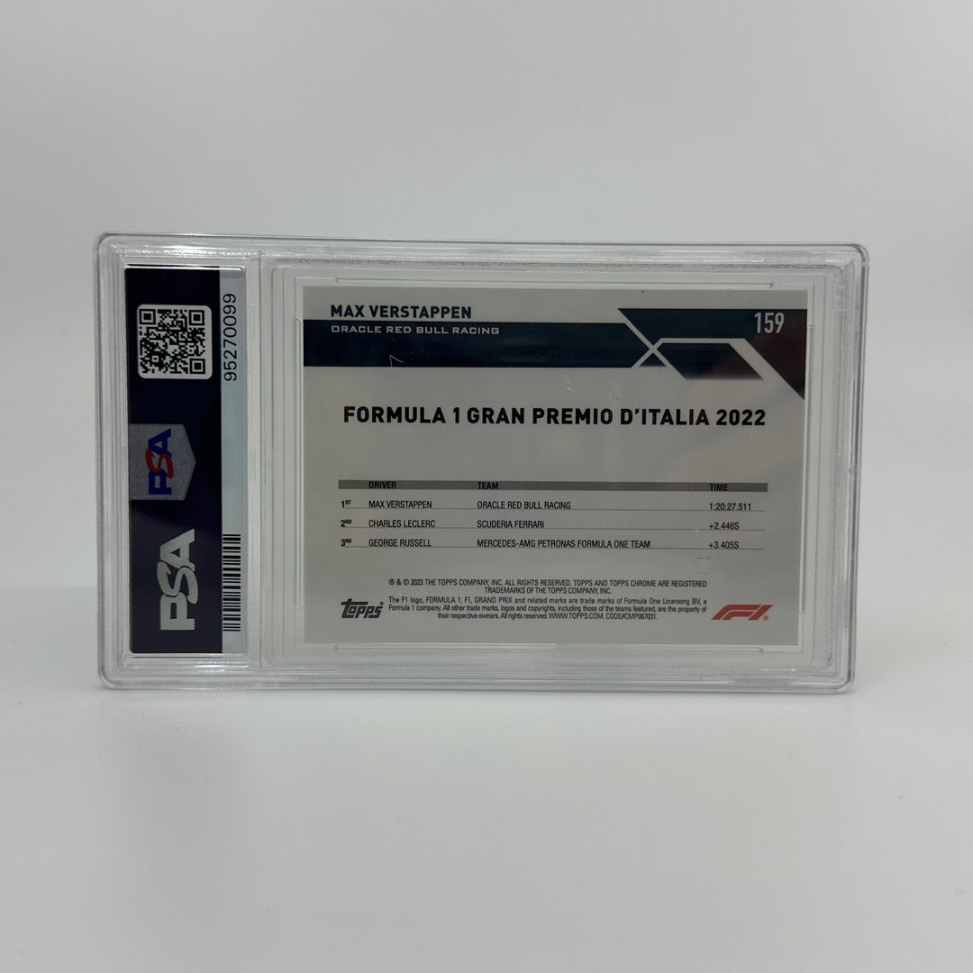 PSA 9 - /99 Max Verstappen #159 - Sapphire - Aqua - 2023 Topps Chrome