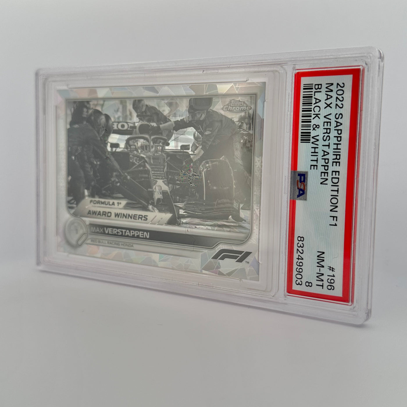 PSA 8 - 06/15 - Max Verstappen #196 - Sapphire Edition - Black & White