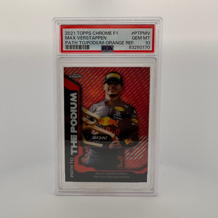 PSA 10 - 11/25 - Max Verstappen #PTPMV - Path To The Podium - Orange Refractor