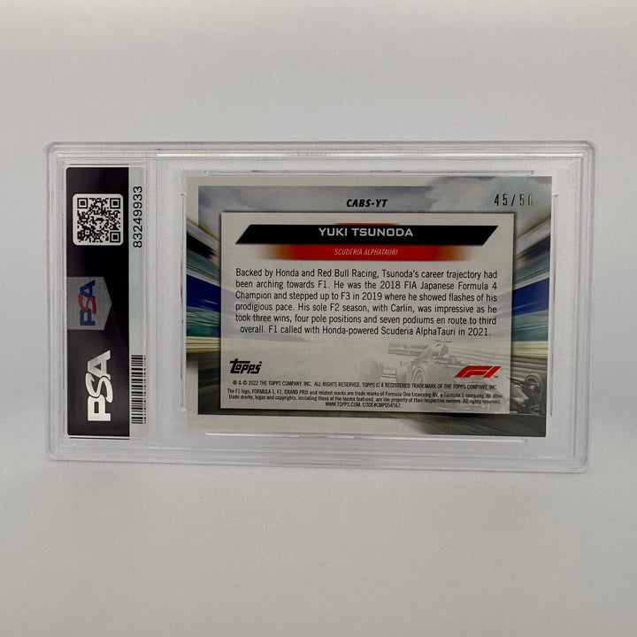 PSA 9 - 45/50 - Yuki Tsunoda #CABSYT - Clean Air, Blue Skies - Gold