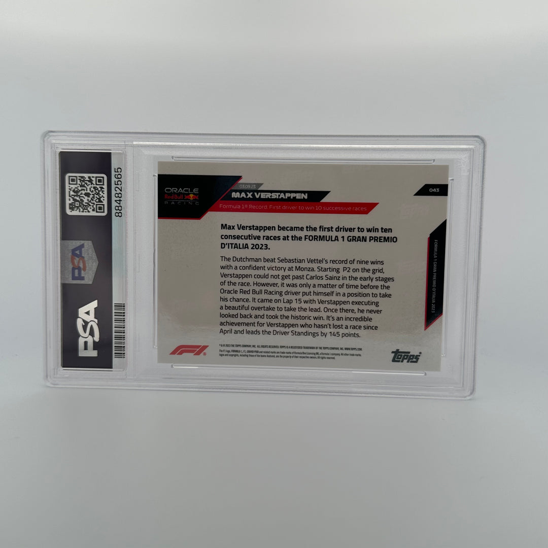 PSA 9 - 82/99 - Max Verstappen #43 - Red - 2023 Topps Now