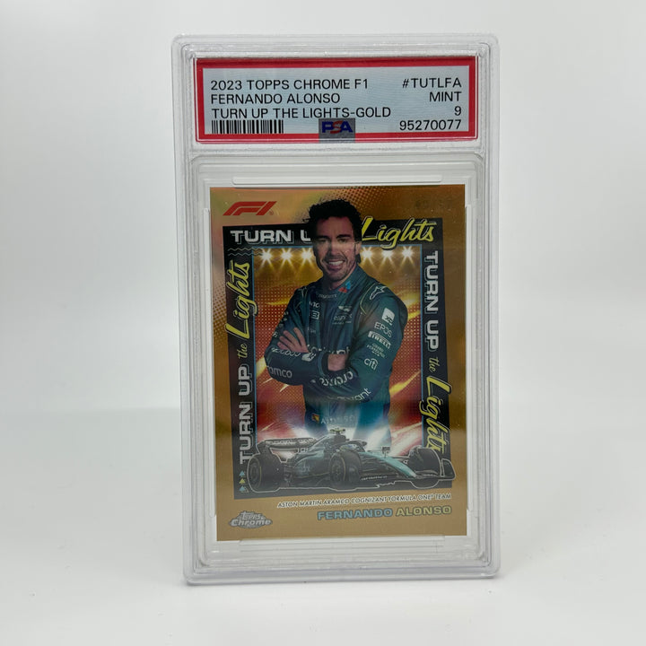 PSA 9 - Fernando Alonso #TUTLFA - Gold - 2023 Topps Chrome F1