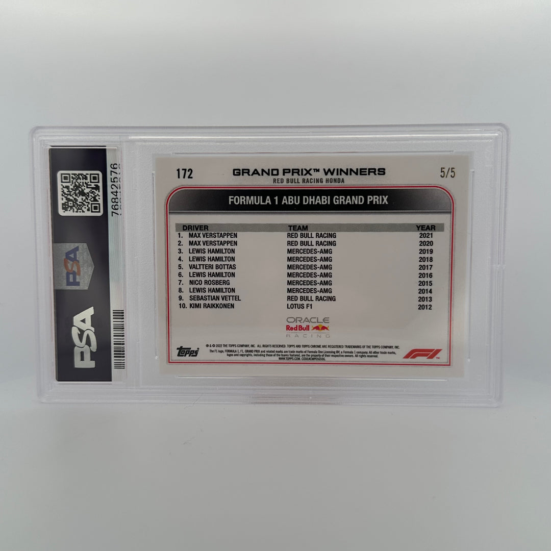 PSA 10 - 5/5 Max Verstappen #172 - Red Refractor