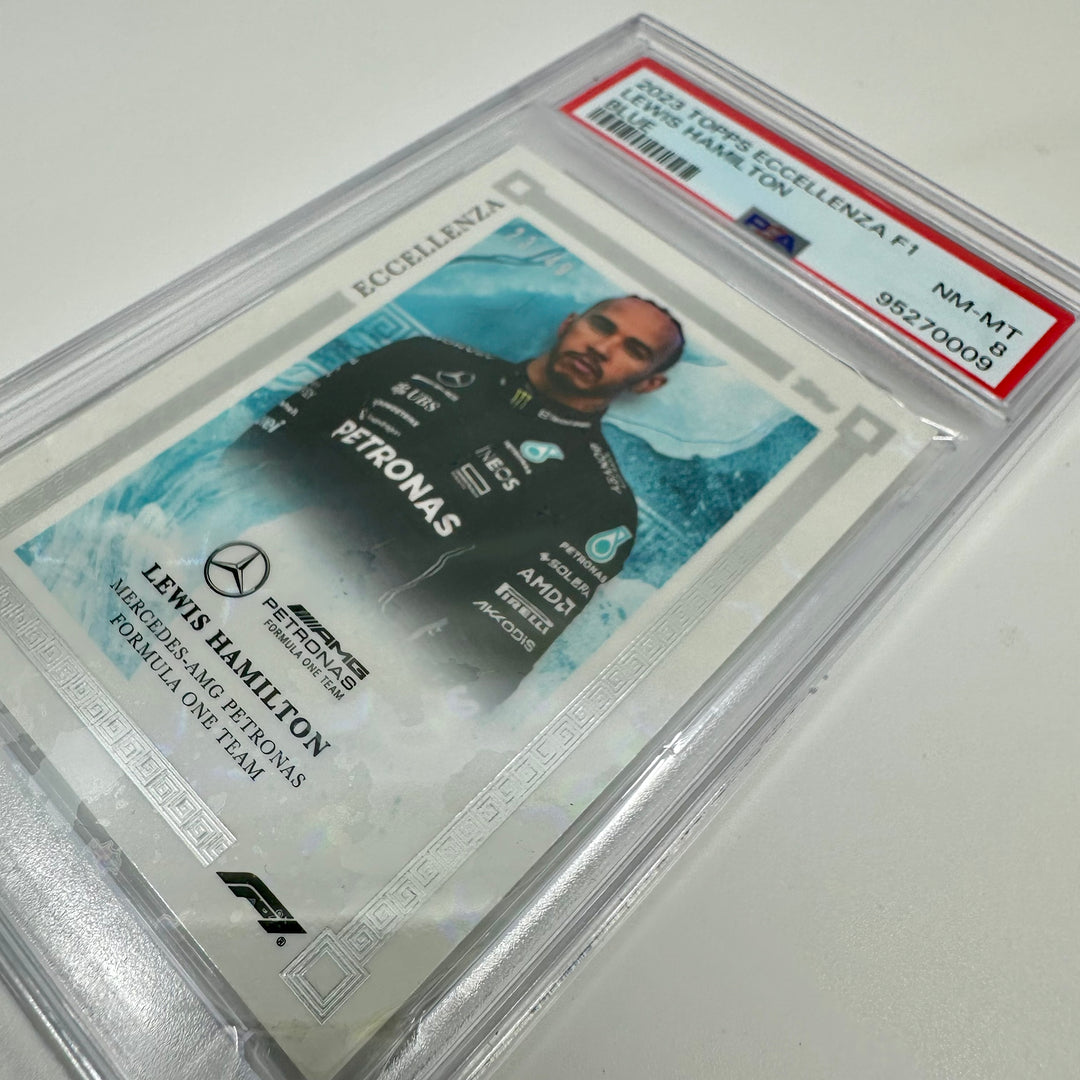 PSA 8 - 23/49 Lewis Hamilton - Blue - 2023 Eccellenza