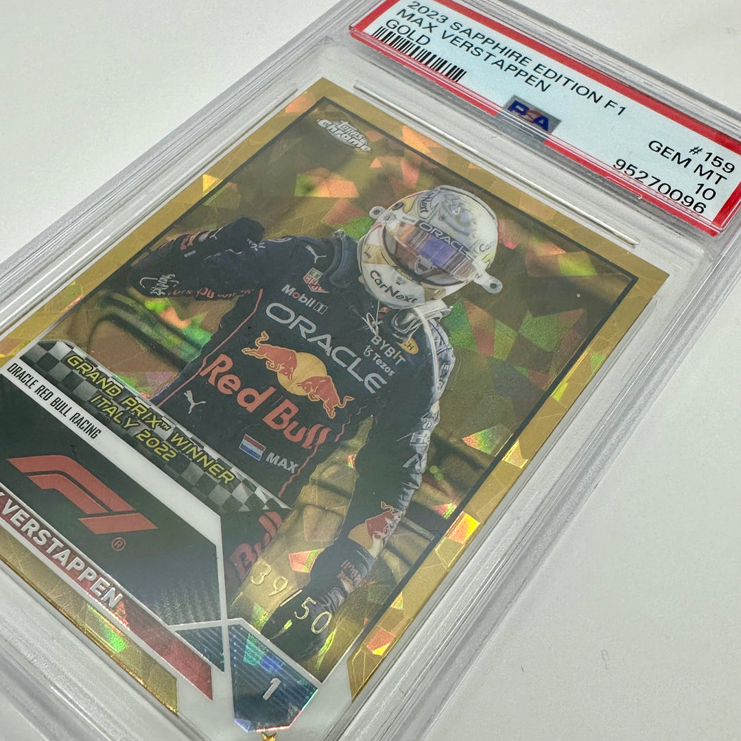 PSA 10 - 39/50 Max Verstappen #159 - Sapphire - Gold - 2023 Topps Chrome