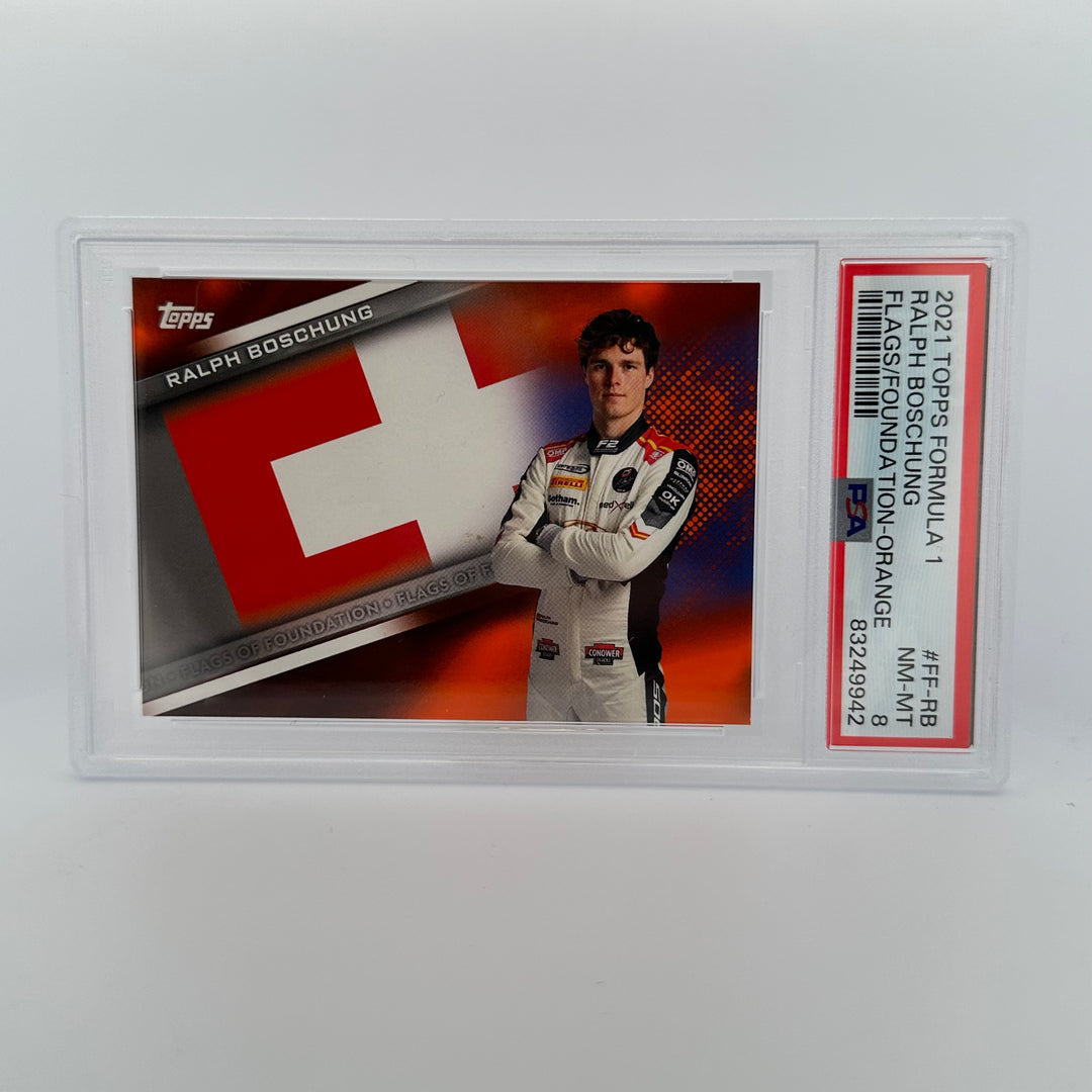 PSA 8 - 03/25 Ralph Boschung #FF-RB - Flags Of Foundation - Orange