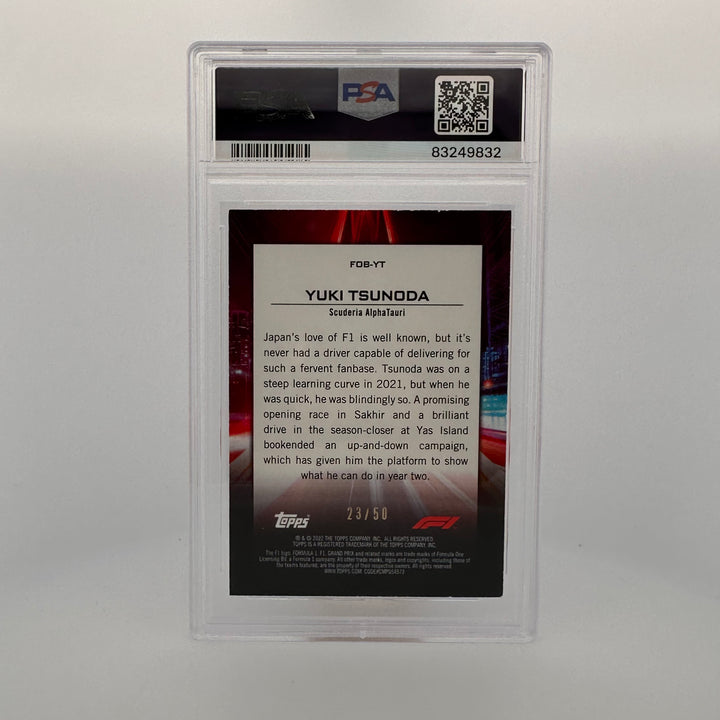 PSA 7 - 23/50 - Yuki Tsunoda #FOBYT - Flash Of Brilliance - Gold